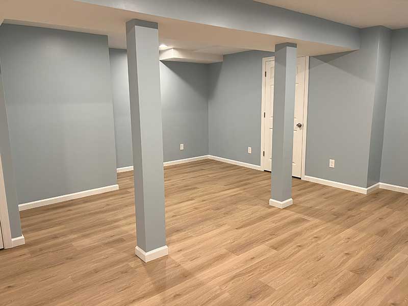 The Basic Basement Co. - Finished Basement with flooring installation - Lawrenceville, New Jersey - February 2023